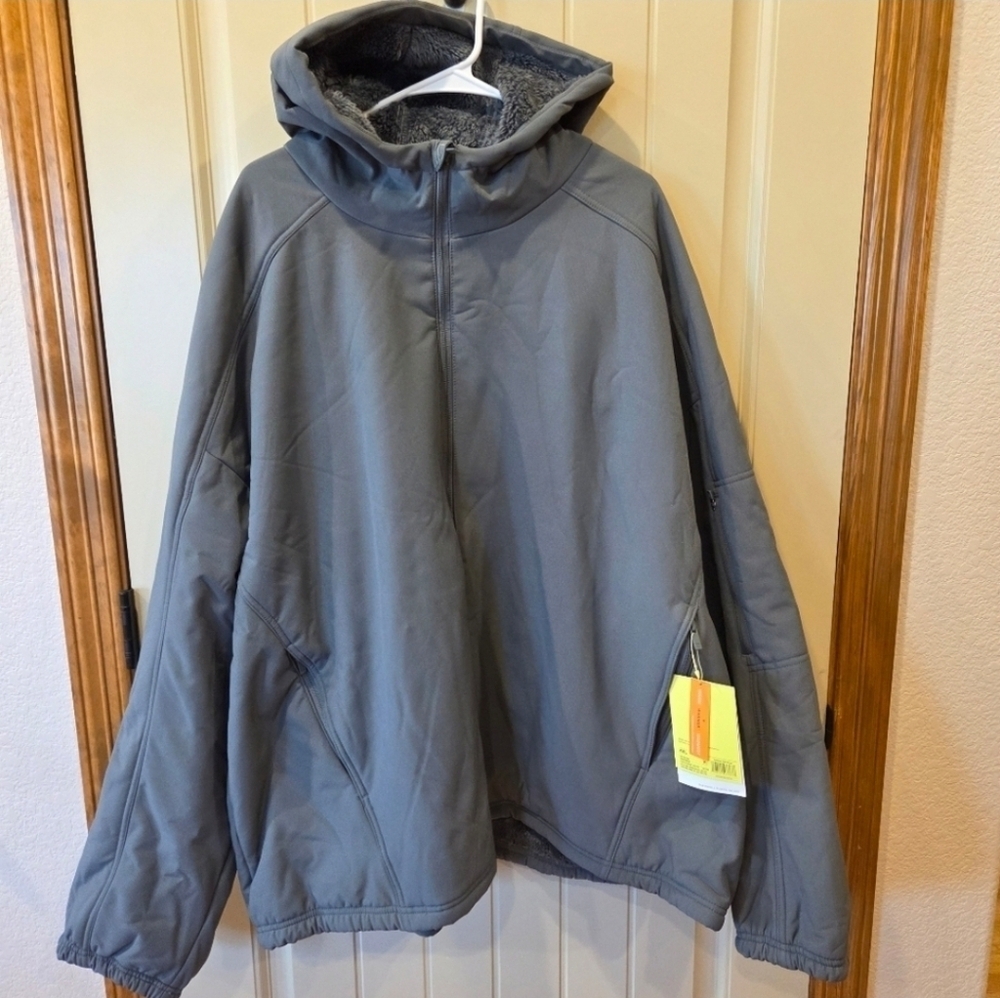 Men High Pile Fleece Lined Jacket 4XL Waterproof  Full Zipper New Winter Fall